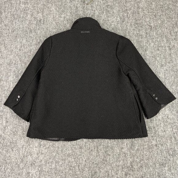 Billabong Poncho Jacket Womens Medium Black Wool Blend Heavyweight Outerwear - Picture 3 of 13